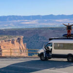 person standing on a van