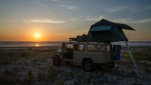 vanlifer at the beach