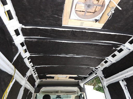 conversion van ceiling with insulation