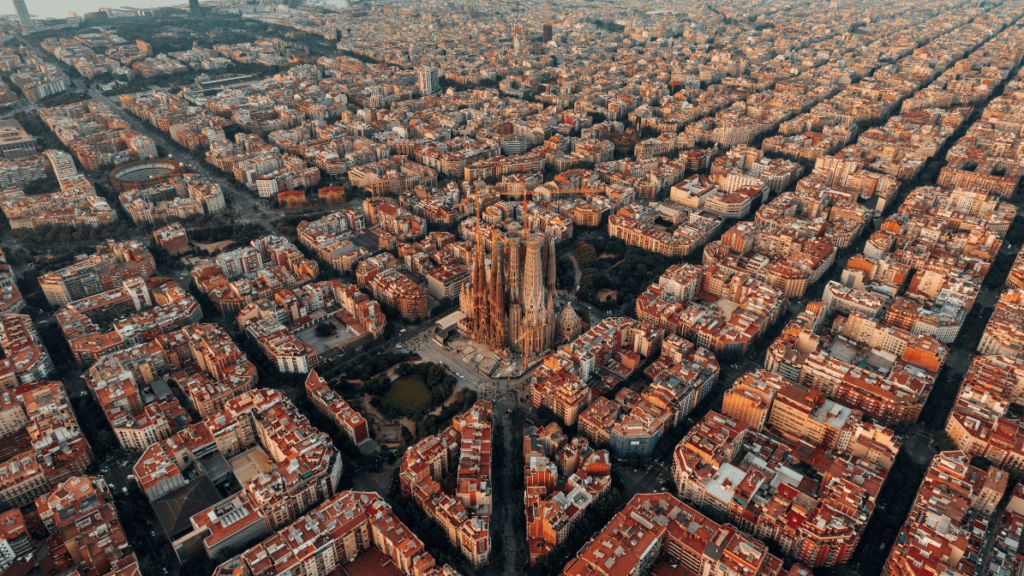 aerial photo of a city in Spain